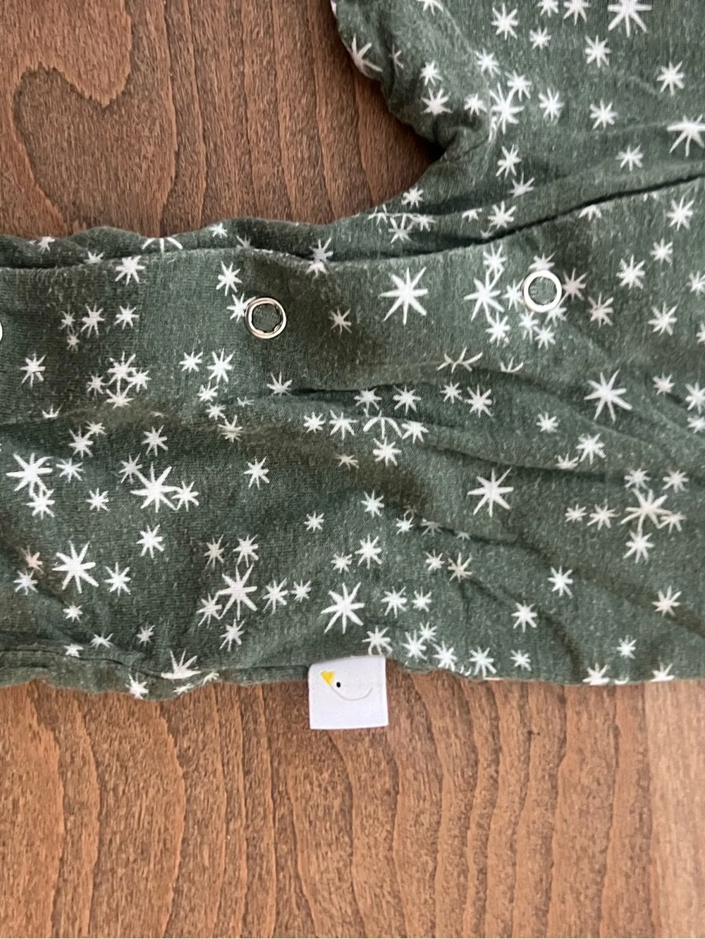 Green Star-Print Baby One-Piece Romper